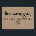 Funny Bridesmaid / Maid of Honor Proposal Invitation<br><div class="desc">"HE IS MARRYING ME,  BUT HE'S STUCK WITH US... " "Will you be my Maid of honor?" Funny "Maid of honor",  "Matron of honor" or "Bridesmaid" proposal cards.</div>