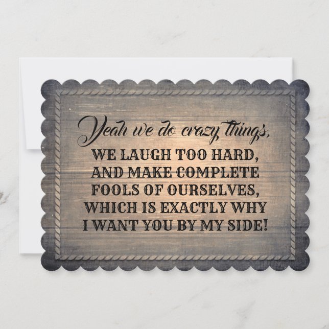 Funny Bridesmaid / Maid of Honor Proposal Invitation (Front)