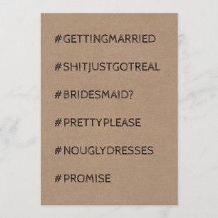 Funny Bridesmaid / Maid of Honor Proposal Invitation