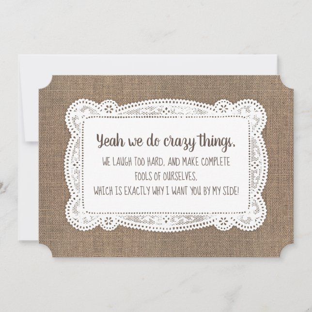 Funny Bridesmaid / Maid of Honor Proposal Invitation (Front)