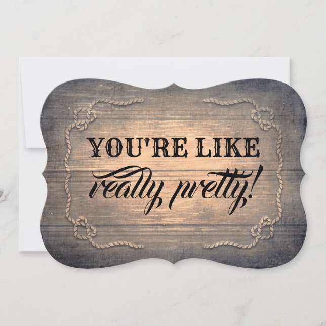 Funny Bridesmaid / Maid of Honor Rustic Wood Invitation (Front)