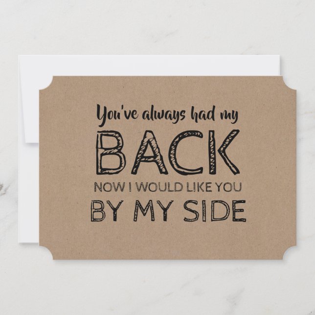 Funny Bridesmaid or Maid of Honor By My Side Invitation (Front)