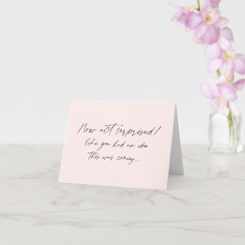 Funny Bridesmaid proposal blush pink simple Card