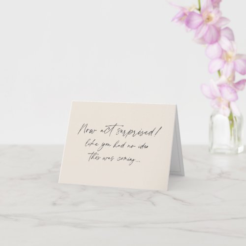 Funny Bridesmaid proposal champagne ivory simple Card