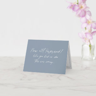 Funny Bridesmaid proposal, Dusty Blue Modern scrip Card