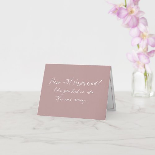 Funny Bridesmaid proposal Dusty Pink Rose modern Card