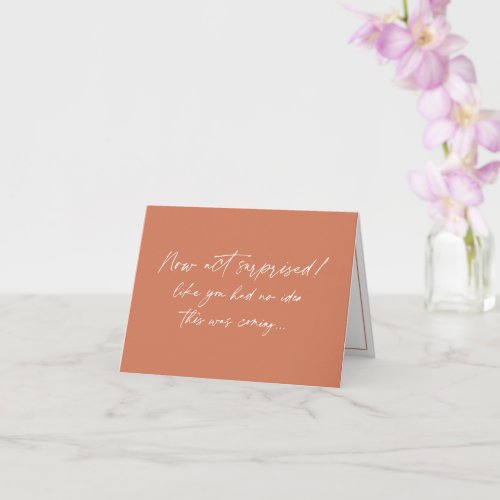 Funny Bridesmaid proposal Terracotta simple  Card