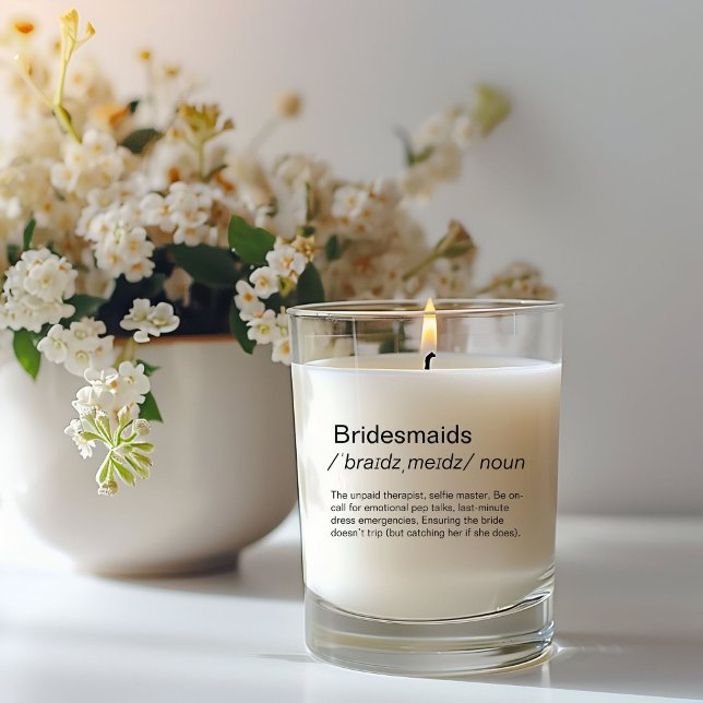 Funny Bridesmaids definition bridesmaids proposal  Scented Candle (Creator Uploaded)