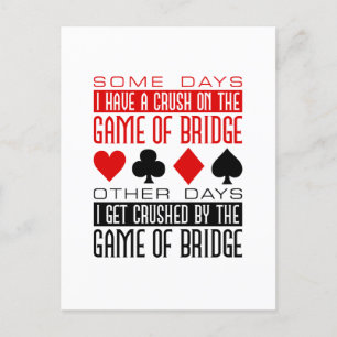 Funny Bridge Player Club Crushed Game of Bridge Postcard