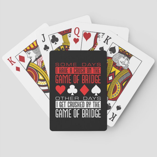 Funny Bridge Player Crushed by Game Poker Cards (Back)