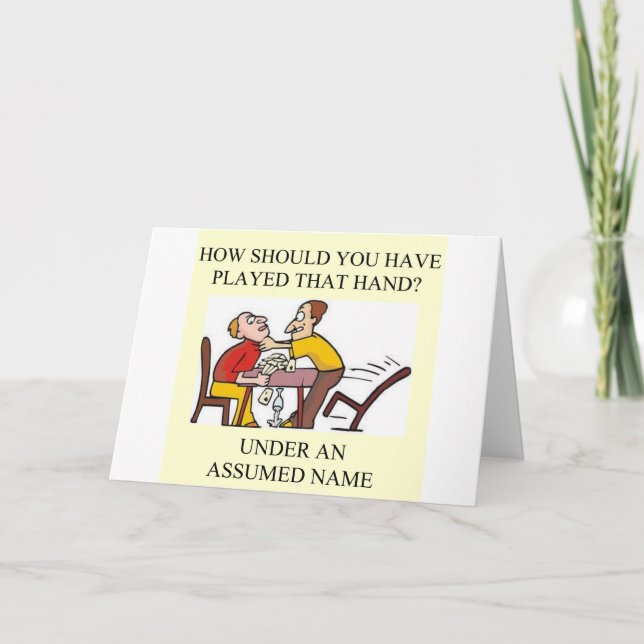 funny bridge player joke design card (Front)