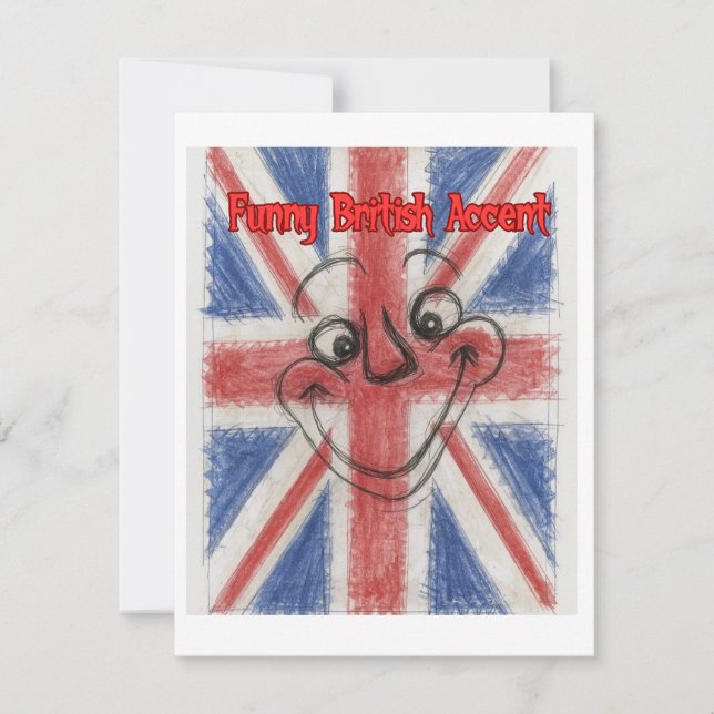 Funny British Accent Note Card (Front)