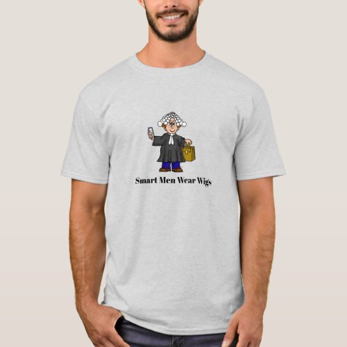 Funny British Barrister Lawyer with Wig T_shirt