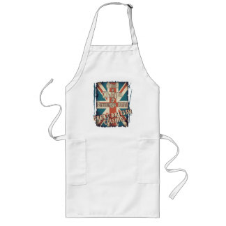 Funny British Fish And Chips Union Jack Long Apron
