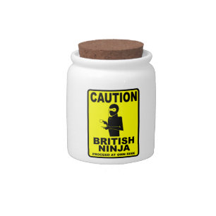 Funny British Ninja Candy Jar
