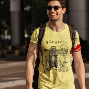 Funny British Raccoon Eating Garbage Campfire T-Shirt