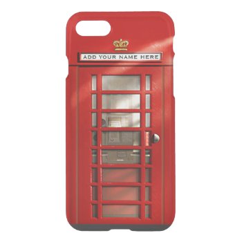 Funny British Red Phone Booth Personalized Iphone Se/8/7 Case by EnglishTeePot at Zazzle