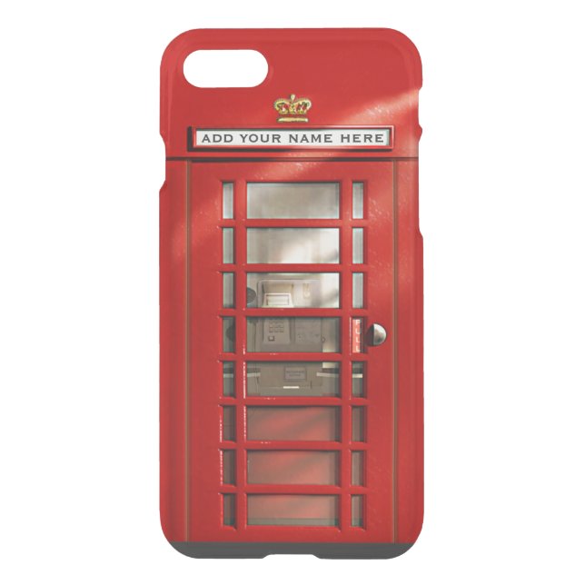 Funny British Red Phone Booth Personalized Uncommon iPhone Case (Back)