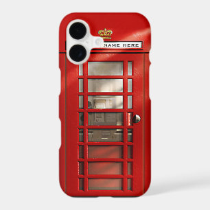 Funny British Red Telephone Box Personalized iPhone 17 Case