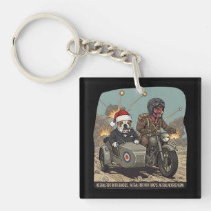 Funny British themed Christmas Keychain