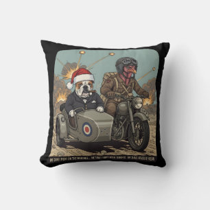 Funny British themed Christmas Throw Pillow