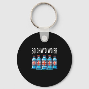 Funny British Vacation Bottle Of Water And Britain Keychain