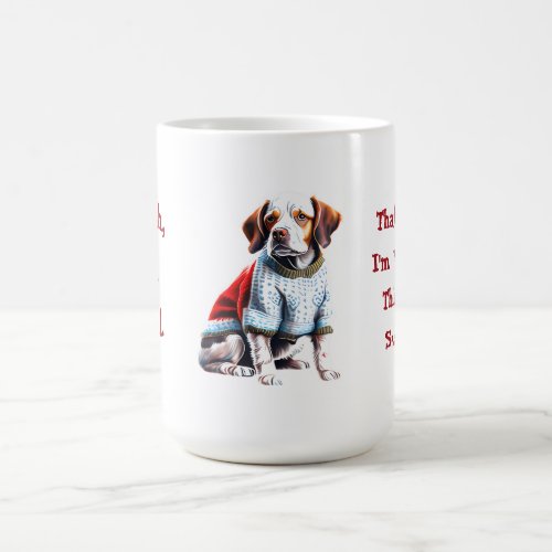 Funny Brittany in Christmas Sweater Coffee Mug