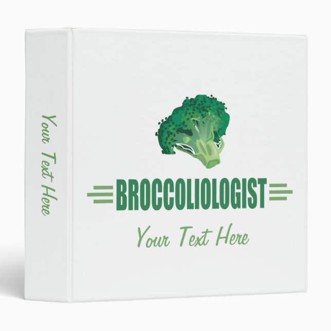 Funny Broccoli 3 Ring Binder (Front/Spine)