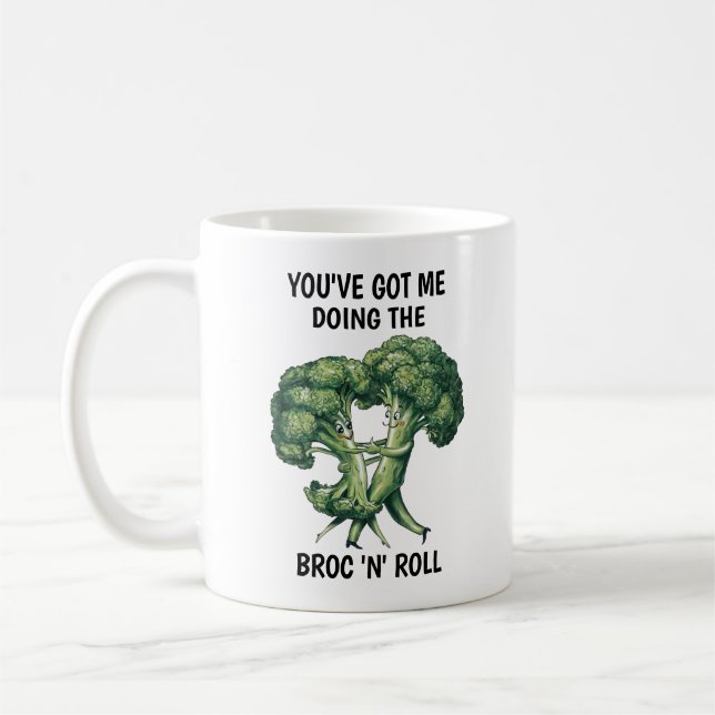Funny Broccoli Coffee Mug (Left)