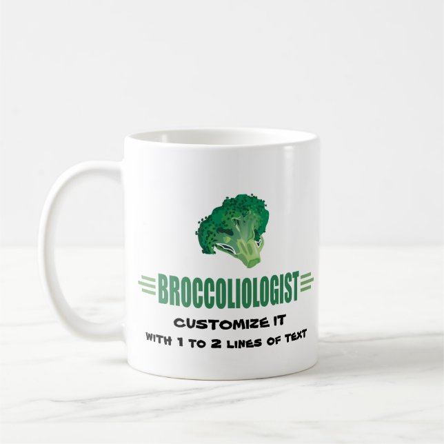 Funny Broccoli Coffee Mug (Left)