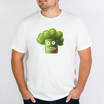 Funny Broccoli Crazy Plant Vegan Vegetarian T-shirt by borianag at Zazzle
