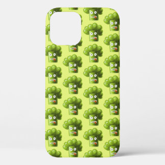 Funny Broccoli Green Cartoon Pattern Vegetarian iPhone 12 Case