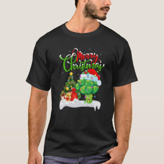Funny Broccoli Lover Xmas Lighting Santa Broccoli T-Shirt