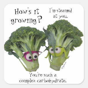 Funny Broccoli Talk Square Sticker