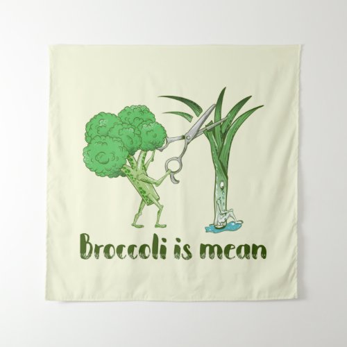 Funny broccoli tapestry