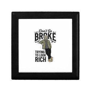 Funny Broke But Rich Vibes Vintage Dog Shirt Desig Gift Box
