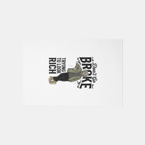 Funny Broke But Rich Vibes Vintage Dog Shirt Desig Rug