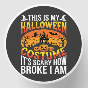 Funny Broke Halloween Costume Haunted House Design Mini Candle Favors