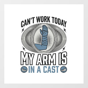 Funny Broken Arm Cast Vintage T-Shirt Design_1 Floor Decals