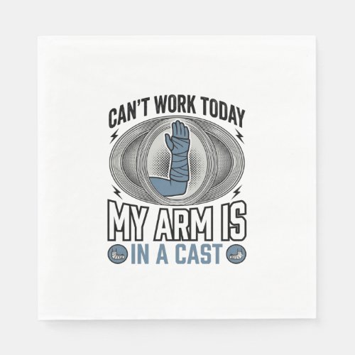 Funny Broken Arm Cast Vintage T-Shirt Design_1 Napkins