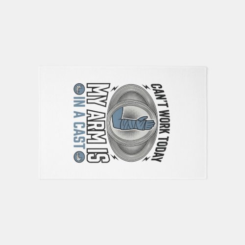 Funny Broken Arm Cast Vintage T-Shirt Design_1 Rug