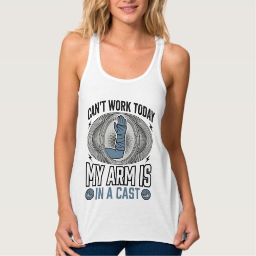 Funny Broken Arm Cast Vintage T-Shirt Design_1 Tank Top