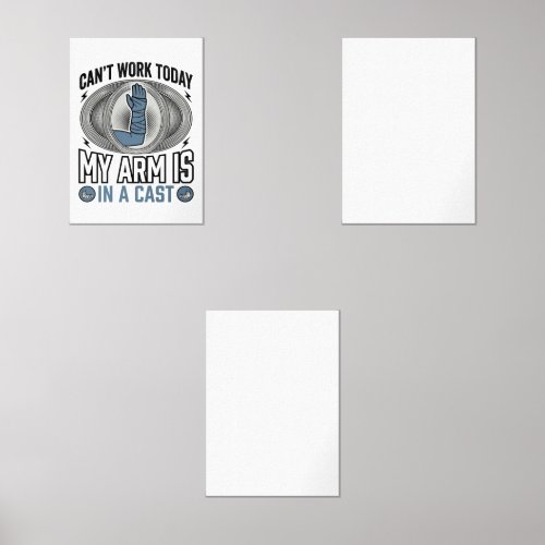 Funny Broken Arm Cast Vintage T-Shirt Design_1 Wall Art Sets