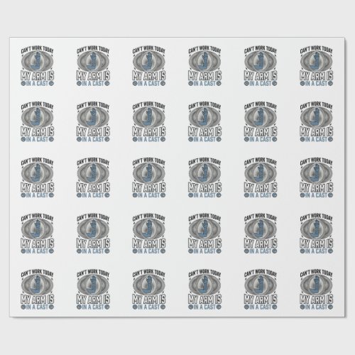 Funny Broken Arm Cast Vintage T-Shirt Design_1 Wrapping Paper