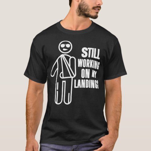 Funny Broken Arm Gift  Working on Landings Kids T_Shirt