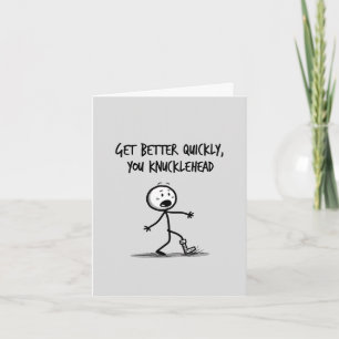 Funny Broken Arm Stick Figure Card