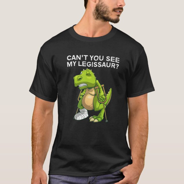 Funny Broken Leg Design For Kids Dino Lover Broke T-Shirt (Front)