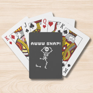 Funny Broken Leg Skeleton Halloween Humor Poker Cards
