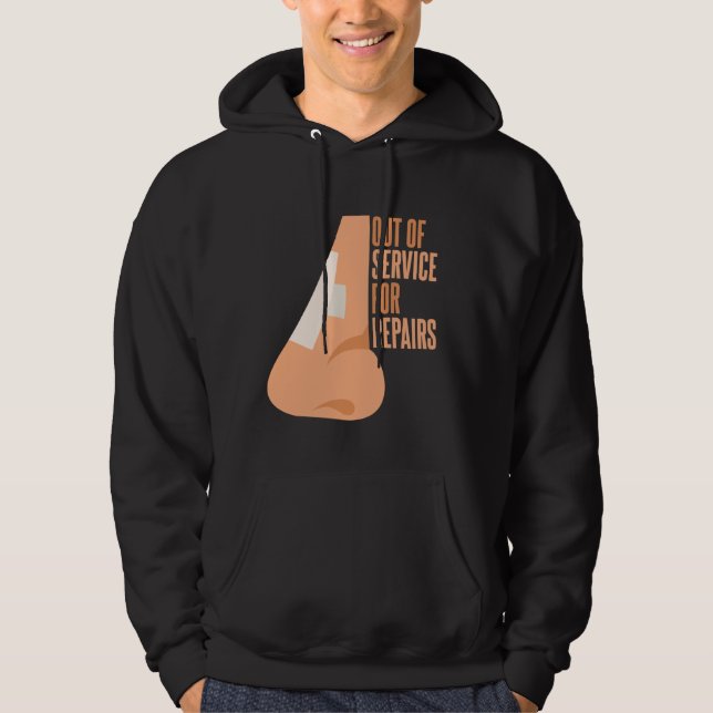 Funny Broken Nose Recovery Nose Operation Hoodie (Front)
