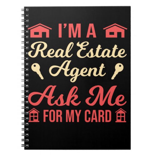Funny Broker Investor Property Real Estate Agent Notebook
